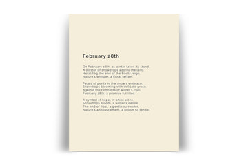 366 Daily Mindfulness Nature Poem Minimalist Print -  February 28th