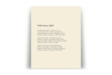 366 Daily Mindfulness Nature Poem Minimalist Print -  February 29th