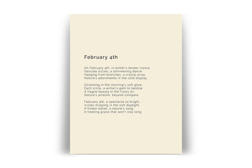 366 Daily Mindfulness Nature Poem Minimalist Print -  February 4th