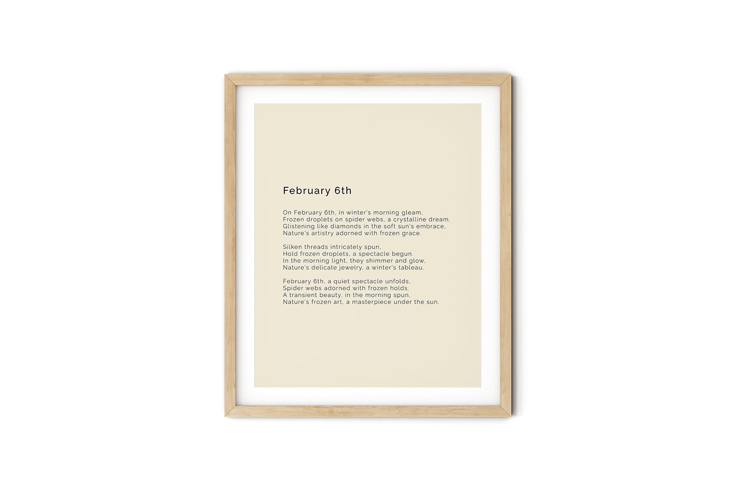 366 Daily Mindfulness Nature Poem Minimalist Print -  February 6th