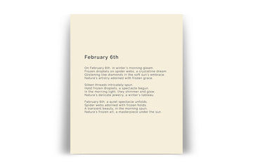 366 Daily Mindfulness Nature Poem Minimalist Print -  February 6th