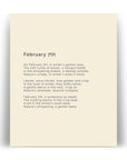 366 Daily Mindfulness Nature Poem Minimalist Print -  February 7th