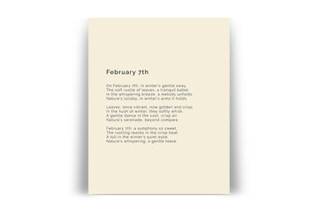 366 Daily Mindfulness Nature Poem Minimalist Print -  February 7th