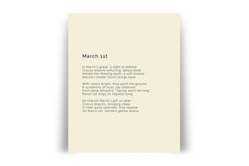 366 Daily Mindfulness Nature Poem Minimalist Print - March 1st