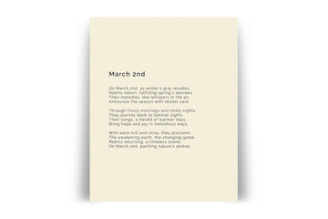 366 Daily Mindfulness Nature Poem Minimalist Print - March 2nd