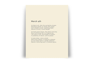 366 Daily Mindfulness Nature Poem Minimalist Print - March 4th