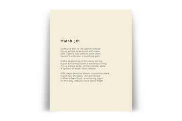 366 Daily Mindfulness Nature Poem Minimalist Print - March 5th