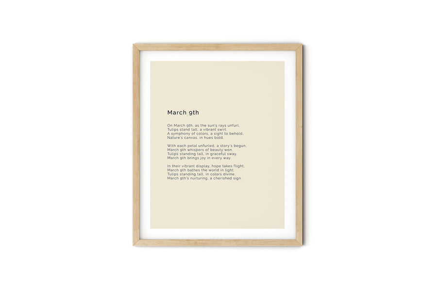 366 Daily Mindfulness Nature Poem Minimalist Print - March 9th