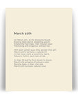 366 Daily Mindfulness Nature Poem Minimalist Print - March 10th