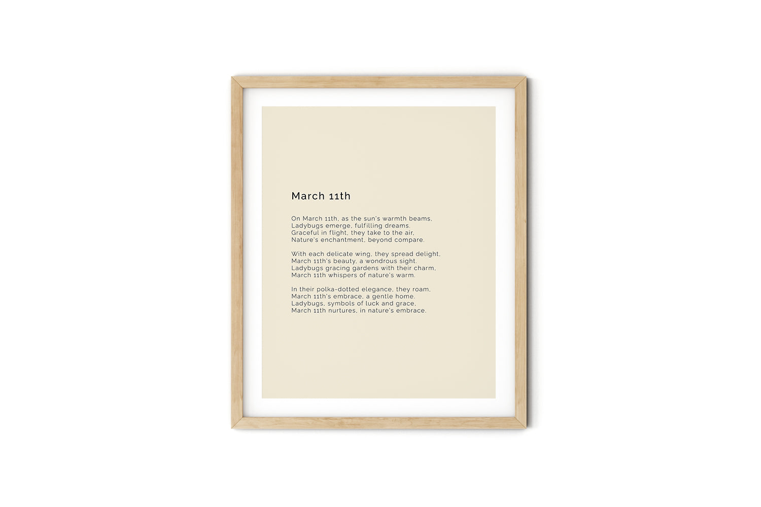 366 Daily Mindfulness Nature Poem Minimalist Print - March 11th