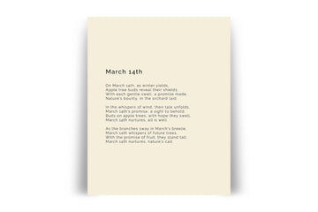 366 Daily Mindfulness Nature Poem Minimalist Print - March 14th