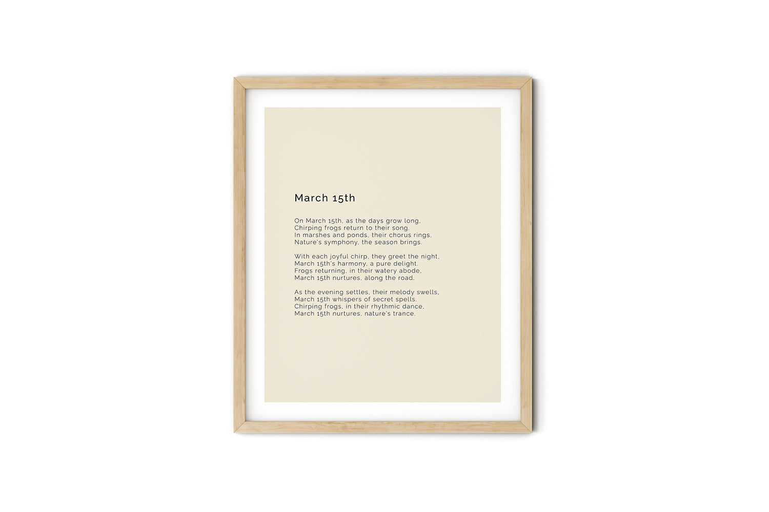 366 Daily Mindfulness Nature Poem Minimalist Print - March 15th