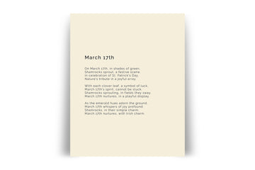 366 Daily Mindfulness Nature Poem Minimalist Print - March 17th