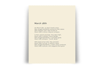 366 Daily Mindfulness Nature Poem Minimalist Print - March 18th