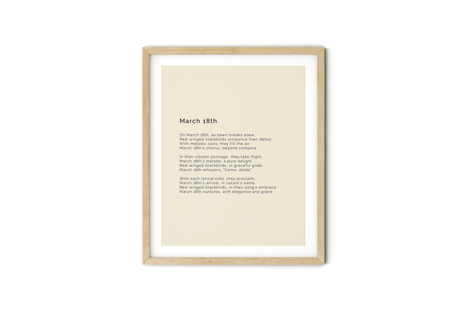 366 Daily Mindfulness Nature Poem Minimalist Print - March 18th