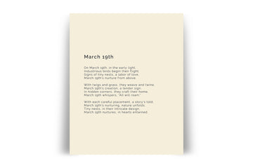 366 Daily Mindfulness Nature Poem Minimalist Print - March 19th