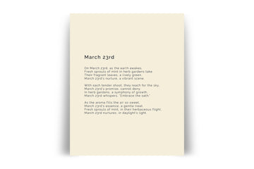 366 Daily Mindfulness Nature Poem Minimalist Print - March 23rd
