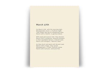 366 Daily Mindfulness Nature Poem Minimalist Print - March 27th