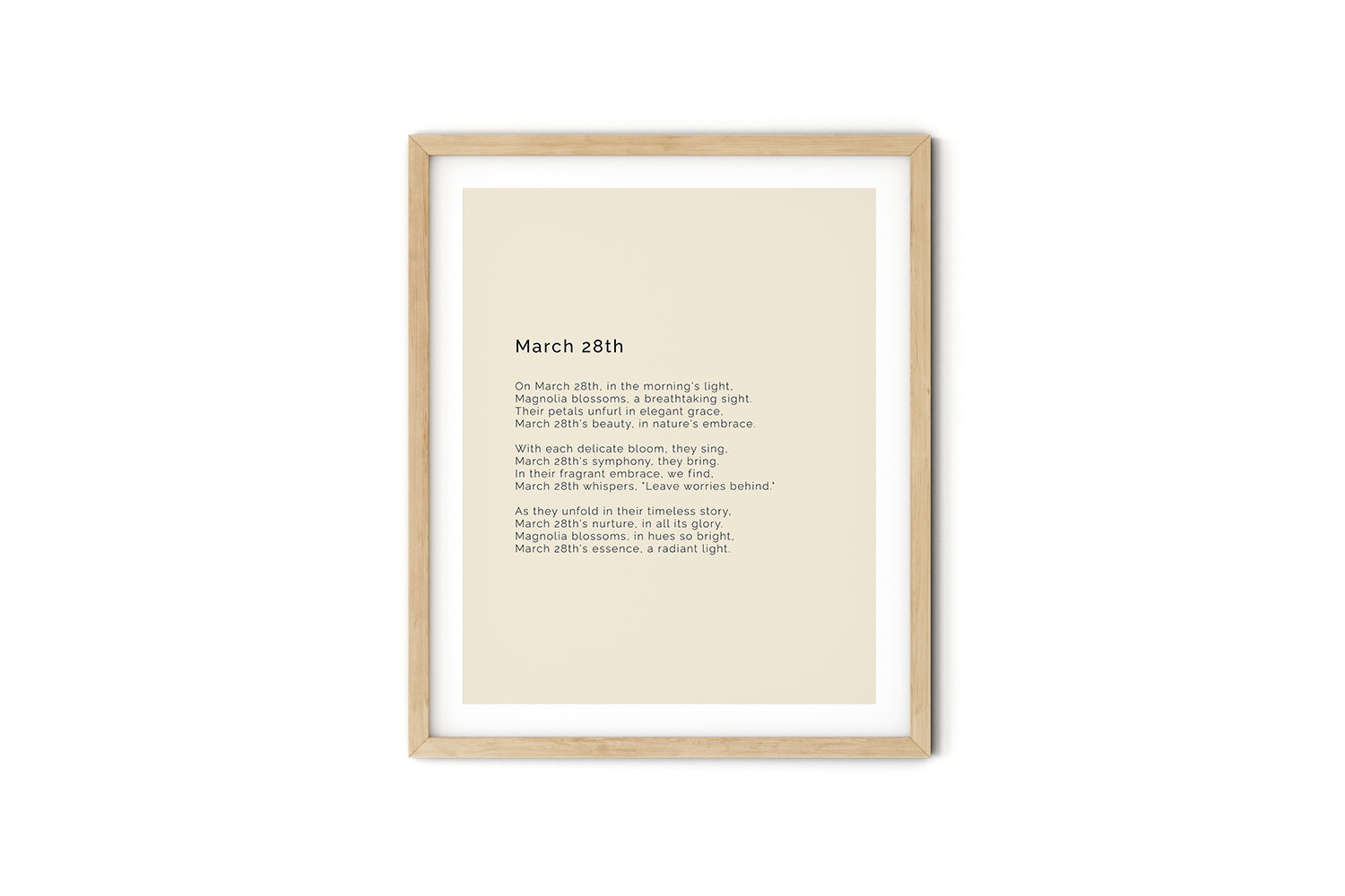 366 Daily Mindfulness Nature Poem Minimalist Print - March 28th
