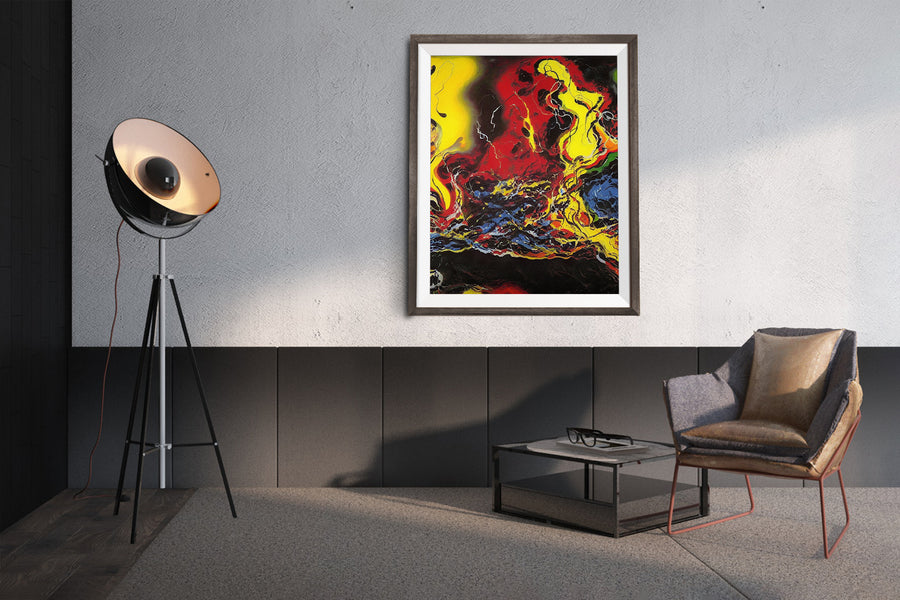 ABSTRACT VOLCANO POSTER