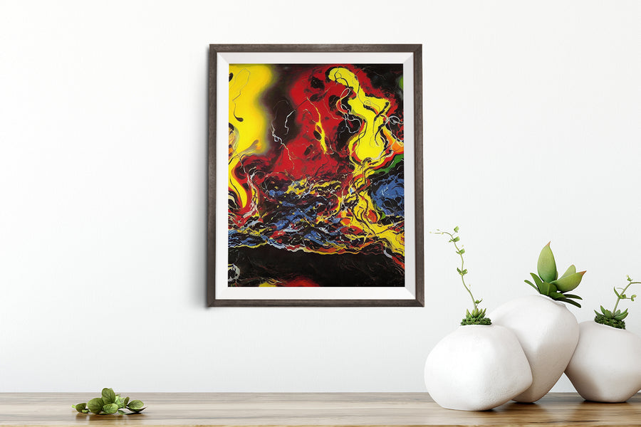 ABSTRACT VOLCANO POSTER