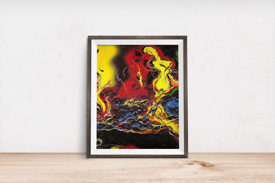 ABSTRACT VOLCANO POSTER