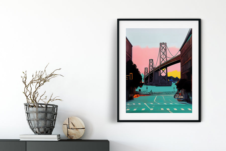 SAN FRANCISCO BAY BRIDGE HARRISON STREET POSTER