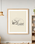 'Pause and Slow Down' BEAR Positive Affirmation Art Print - Short Affirmation