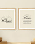 'Pause and Slow Down' BEAR Positive Affirmation Art Print - Set of 2 Prnts