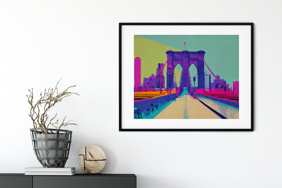 NEW YORK BROOKLYN BRIDGE WALKWAY POSTER