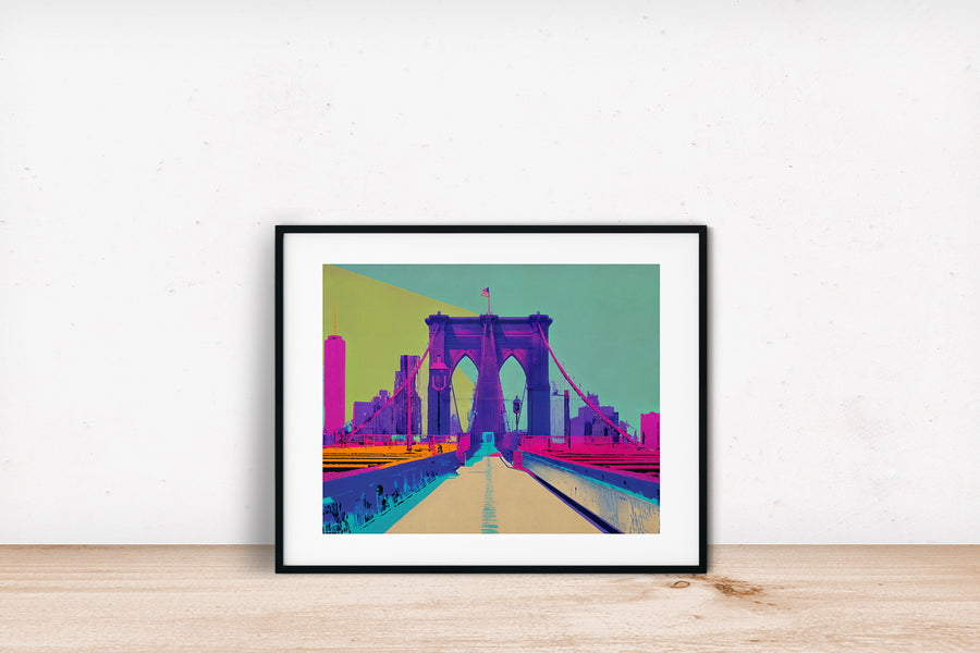 NEW YORK BROOKLYN BRIDGE WALKWAY POSTER