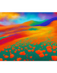 CALIFORNIA RAINBOW POPPY FIELD PSYCHEDELIC POSTER