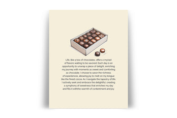 'Enrich Your Day With Something Delightful' CHOCOLATE Positive Affirmation Art Print - Long Affirmation
