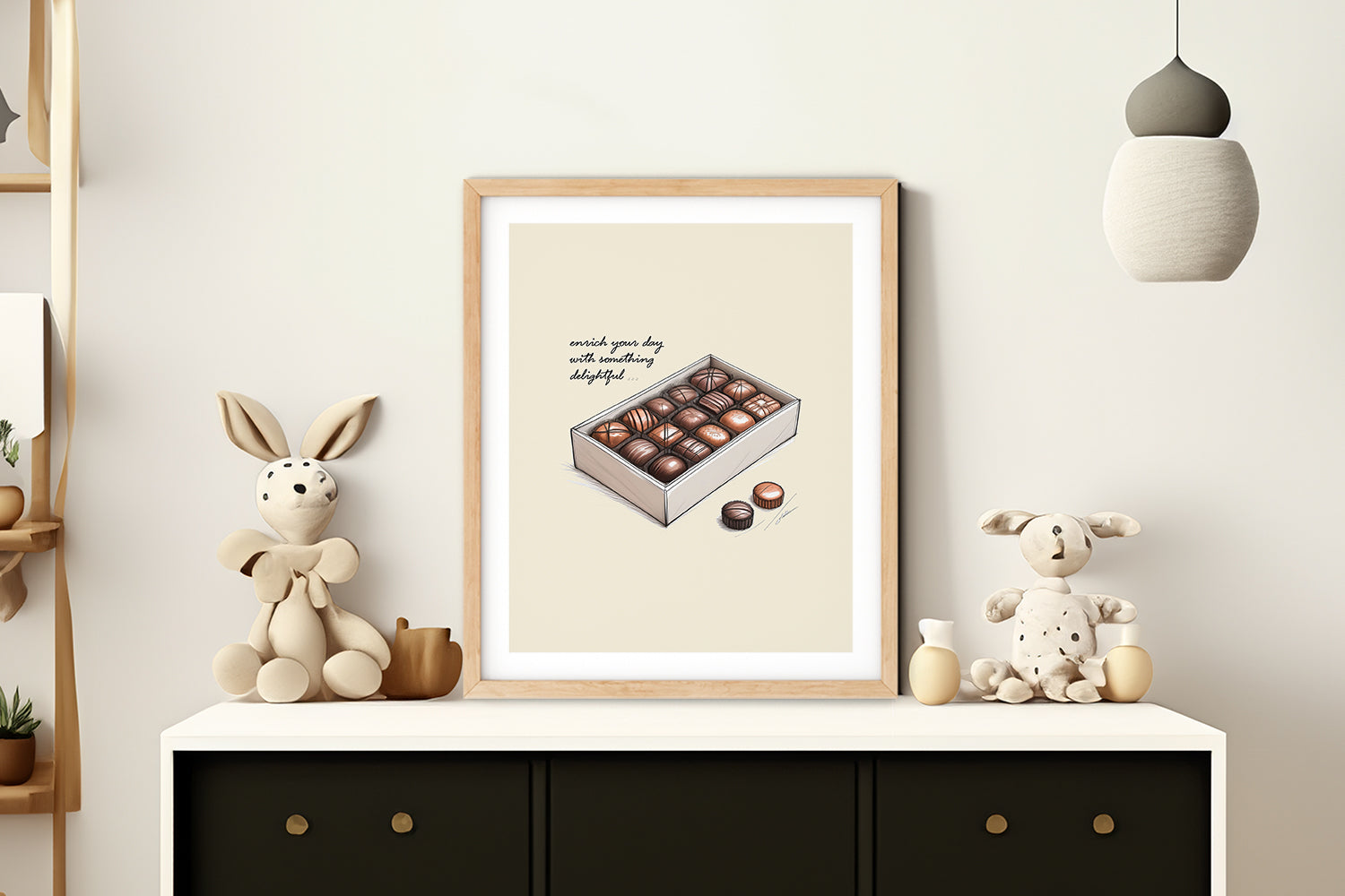 'Enrich Your Day With Something Delightful' CHOCOLATE Positive Affirmation Art Print - Short Affirmation