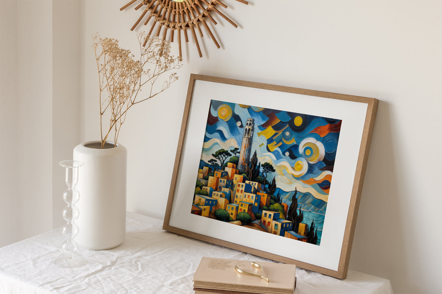 SAN FRANCISCO COIT TOWER CUBIST POSTER