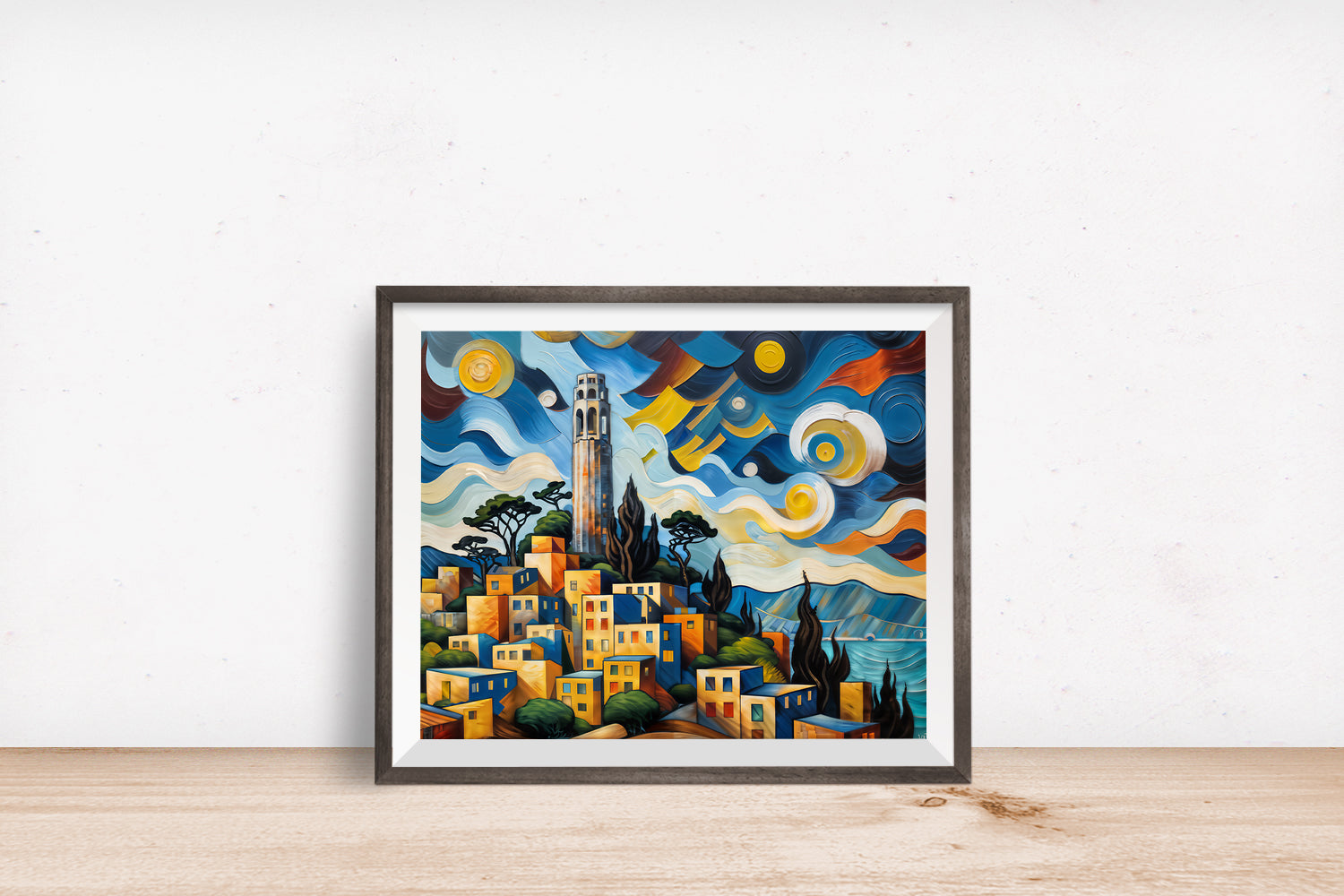 SAN FRANCISCO COIT TOWER CUBIST POSTER