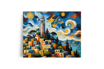 SAN FRANCISCO COIT TOWER CUBIST POSTER