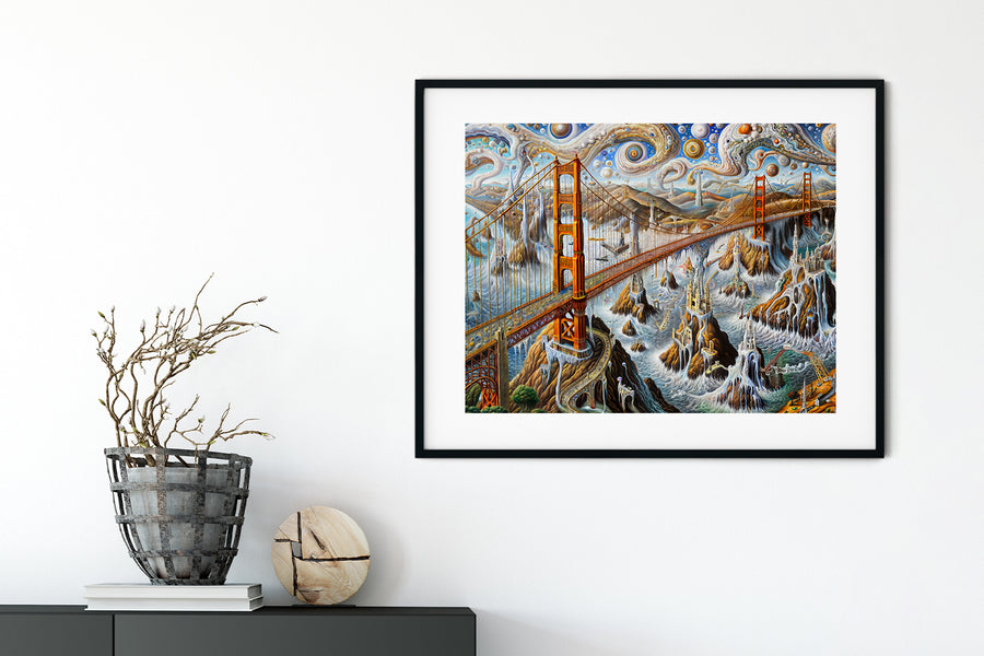 SAN FRANCISCO GOLDEN GATE SURREALISM POSTER