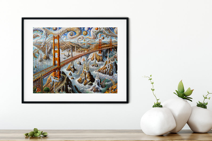 SAN FRANCISCO GOLDEN GATE SURREALISM POSTER