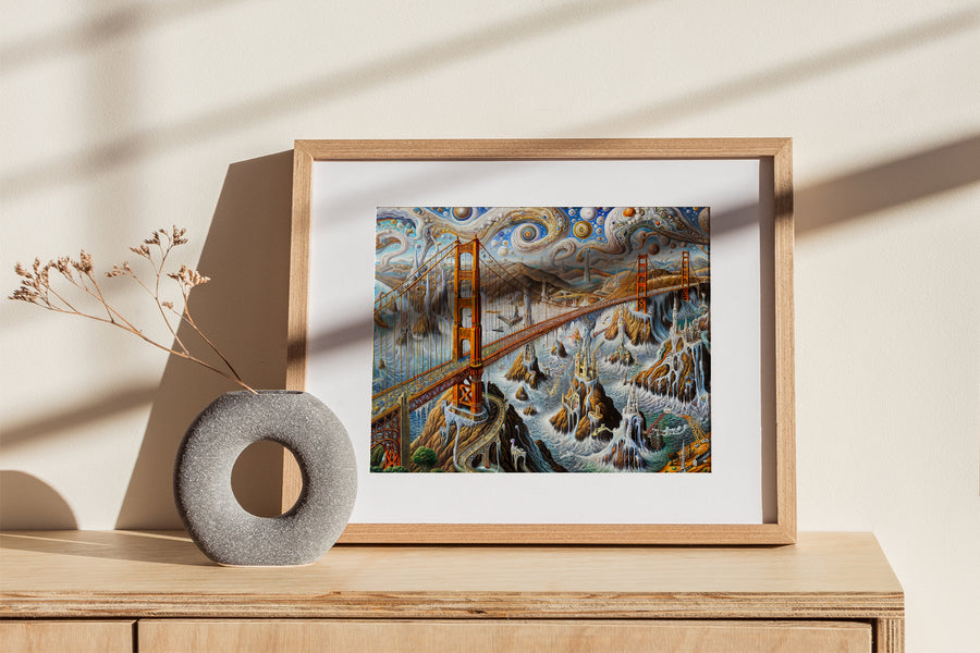 SAN FRANCISCO GOLDEN GATE SURREALISM POSTER