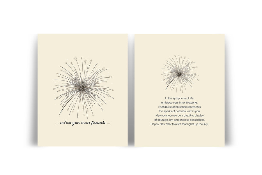 'Embrace Your Inner Fireworks' HAPPY NEW YEAR FIREWORKS Positive Affirmation Art Print - Set of 2 Prints
