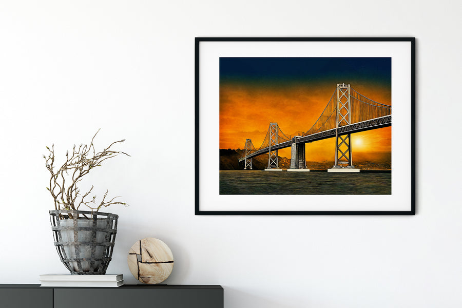 SAN FRANCISCO GOLDEN GATE BRIDGE AT SUNSET POSTER