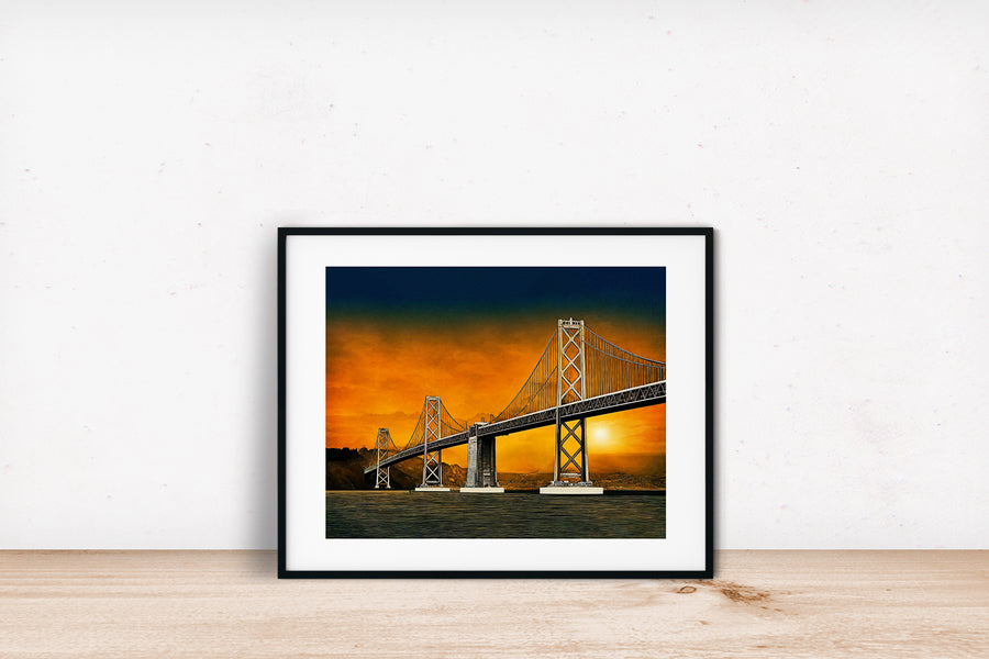 SAN FRANCISCO GOLDEN GATE BRIDGE AT SUNSET POSTER