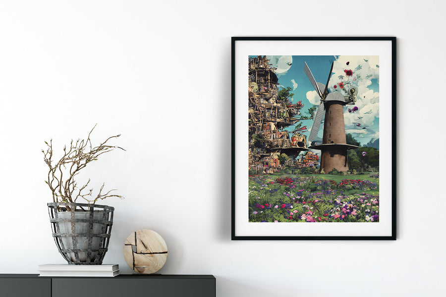 SAN FRANCISCO GOLDEN GATE PARK WINDMILL POSTER