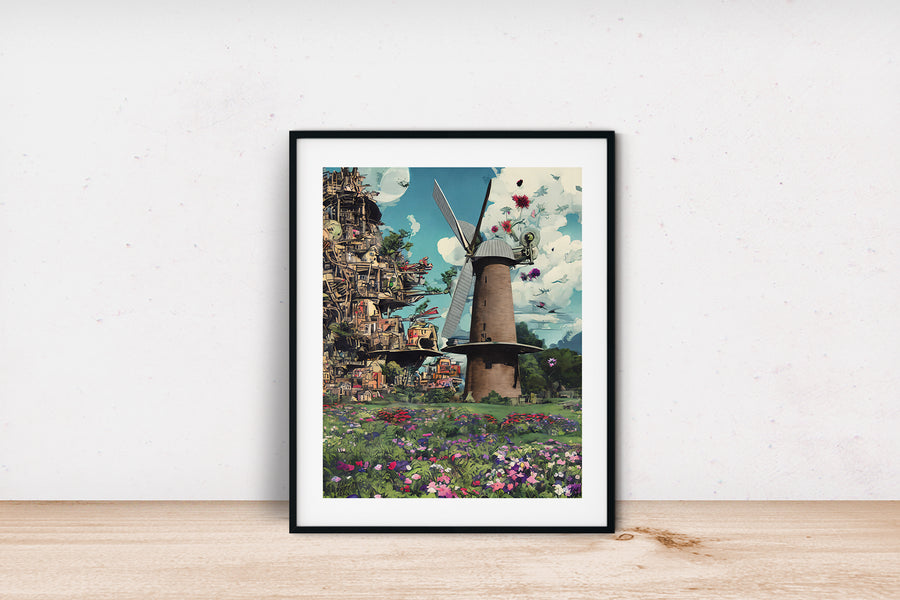 SAN FRANCISCO GOLDEN GATE PARK WINDMILL POSTER