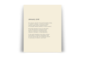 366 Daily Mindfulness Nature Poem Minimalist Print - January 2nd