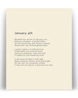 366 Daily Nature Poem Minimalist Print - January 4th