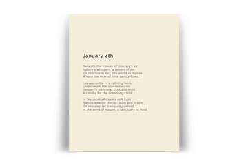 366 Daily Mindfulness Nature Poem Minimalist Print - January 4th