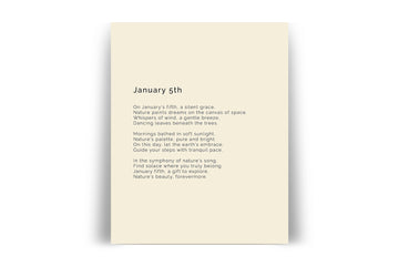 366 Daily Mindfulness Nature Poem Minimalist Print - January 5th