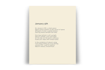 366 Daily Nature Poem Minimalist Print - January 5th